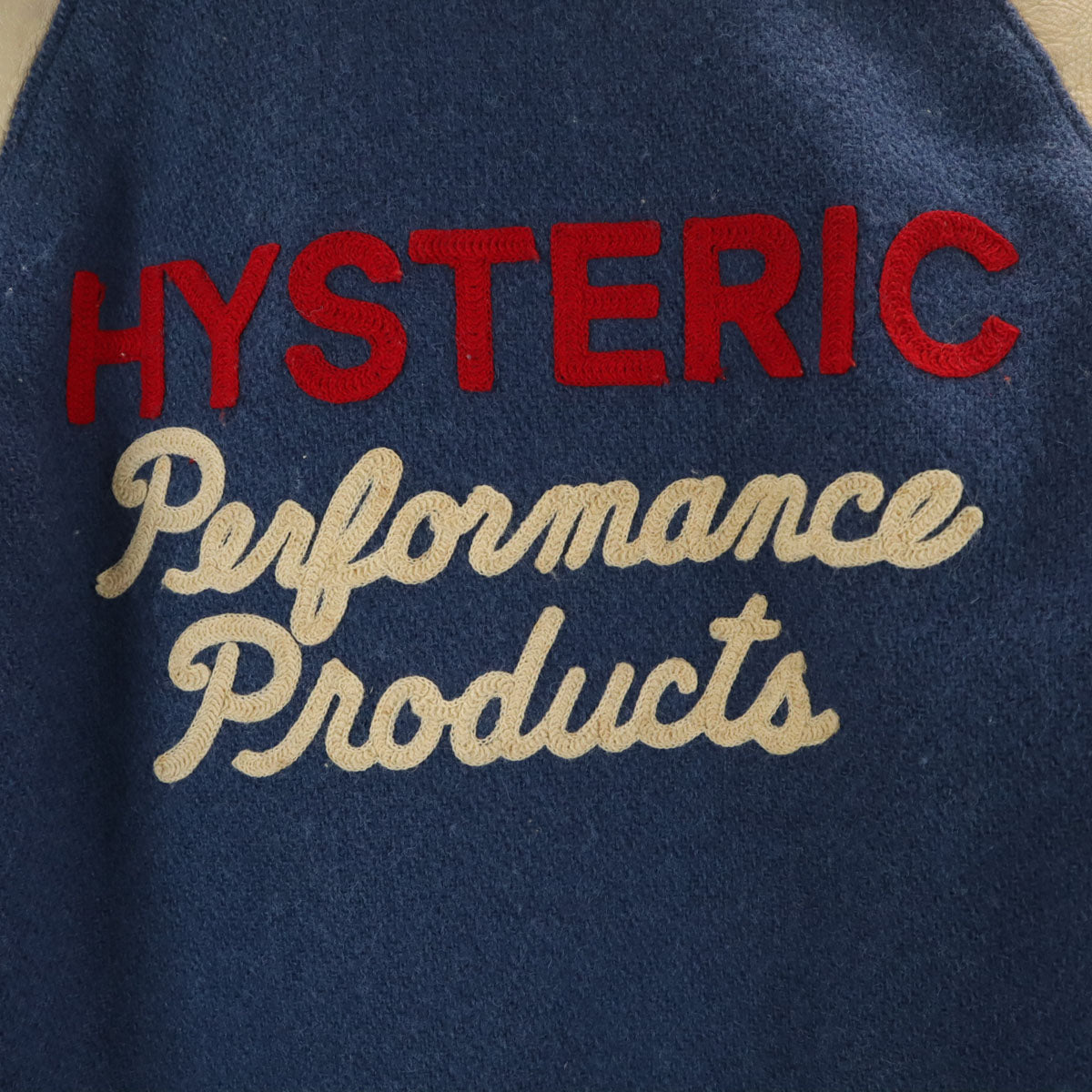 GLAMOUR グラマー 日本製 牛革レザー切替 スタジャン FREE 青紺 ヒステリックグラマー レディース