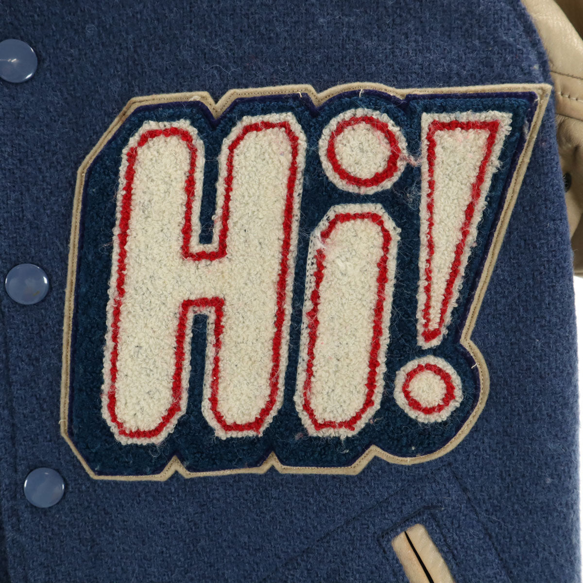 GLAMOUR グラマー 日本製 牛革レザー切替 スタジャン FREE 青紺 ヒステリックグラマー レディース