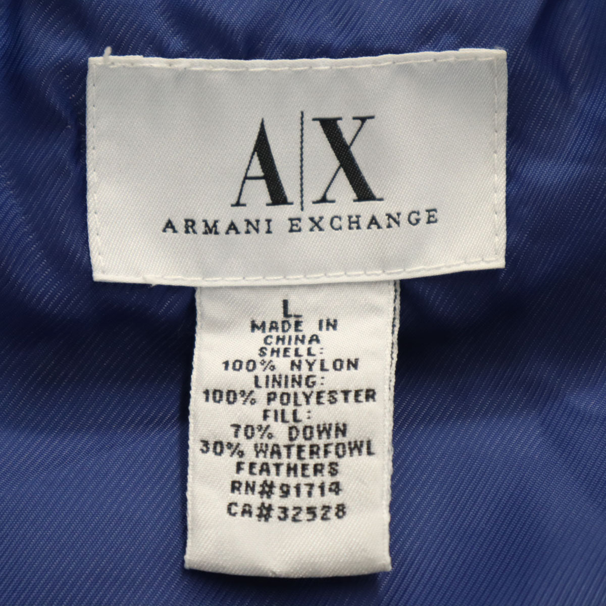 ARMANI EXCHANGE アルマーニエクスチェンジ 90s オールド ダウンジャケット L ブルー系 メンズ