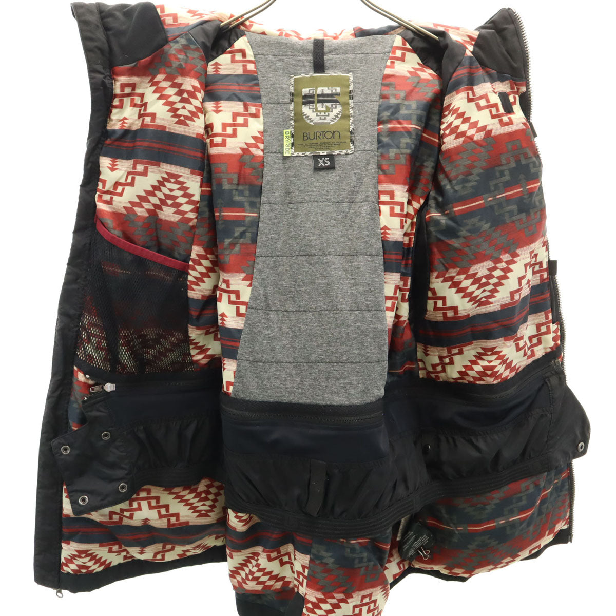 BURTON バートン スノーボード 中綿ジャケット XS チャコールブラック スキー メンズ