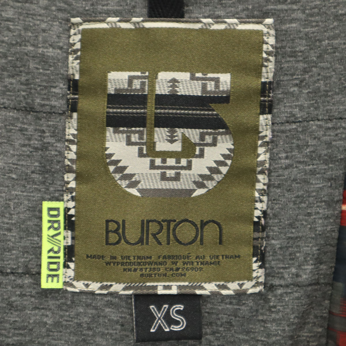 BURTON バートン スノーボード 中綿ジャケット XS チャコールブラック スキー メンズ