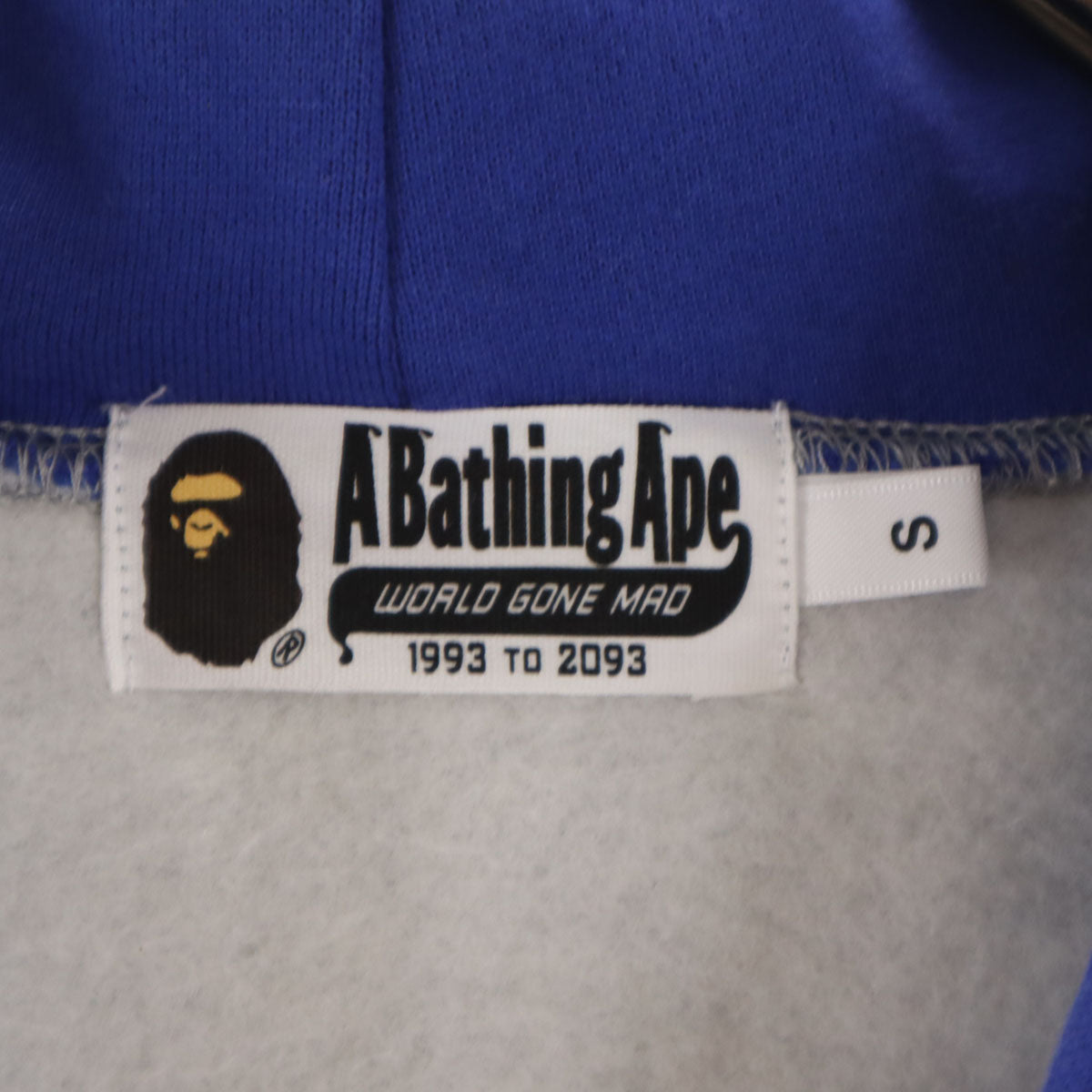 美品 A BATHING APE アベイシングエイプ ベビーマイロ 長袖 スウェットパーカー S グレー 裏起毛 メンズ