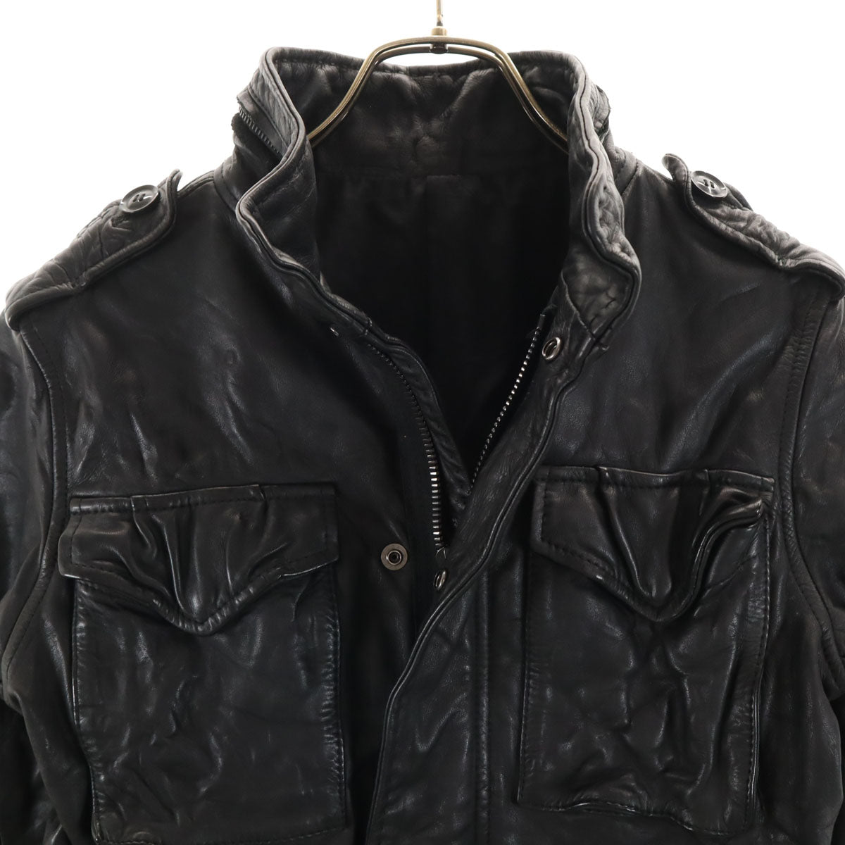 attack the mind 7 アタックザマインドセブン レザージャケット 1 ブラック ririジップ メンズ