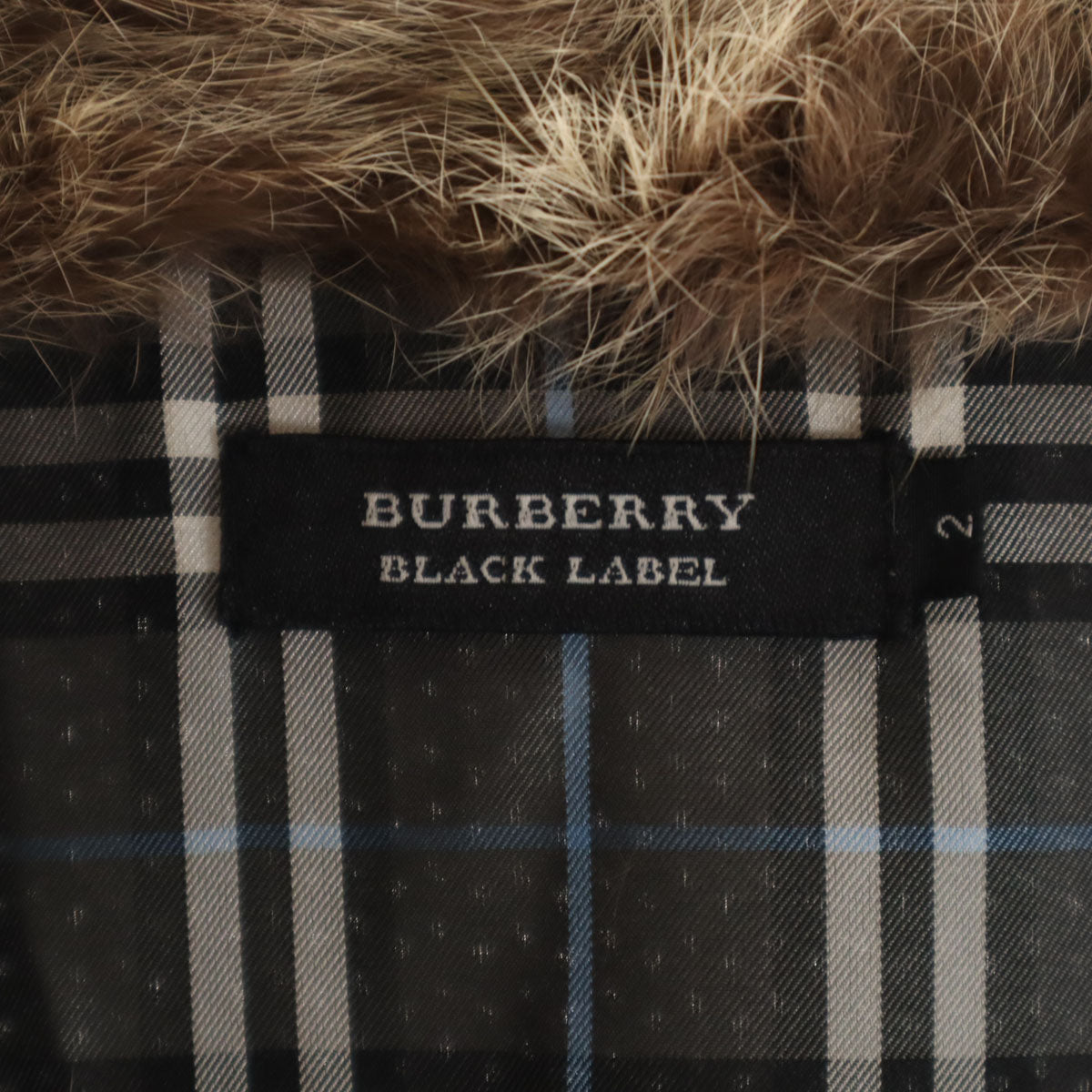BURBERRY BLACK LABEL バーバリーブラックレーベル ラビットファー付き ニットジャケット 2 チャコールグレー 三陽商会 メンズ