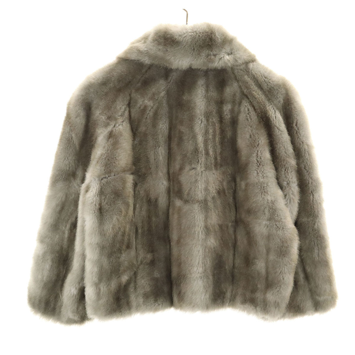 美品 MAX&CO マックスアンドコー ブルガリア製 フェイクファー ジャケット 42 グレー マックスマーラ レディース