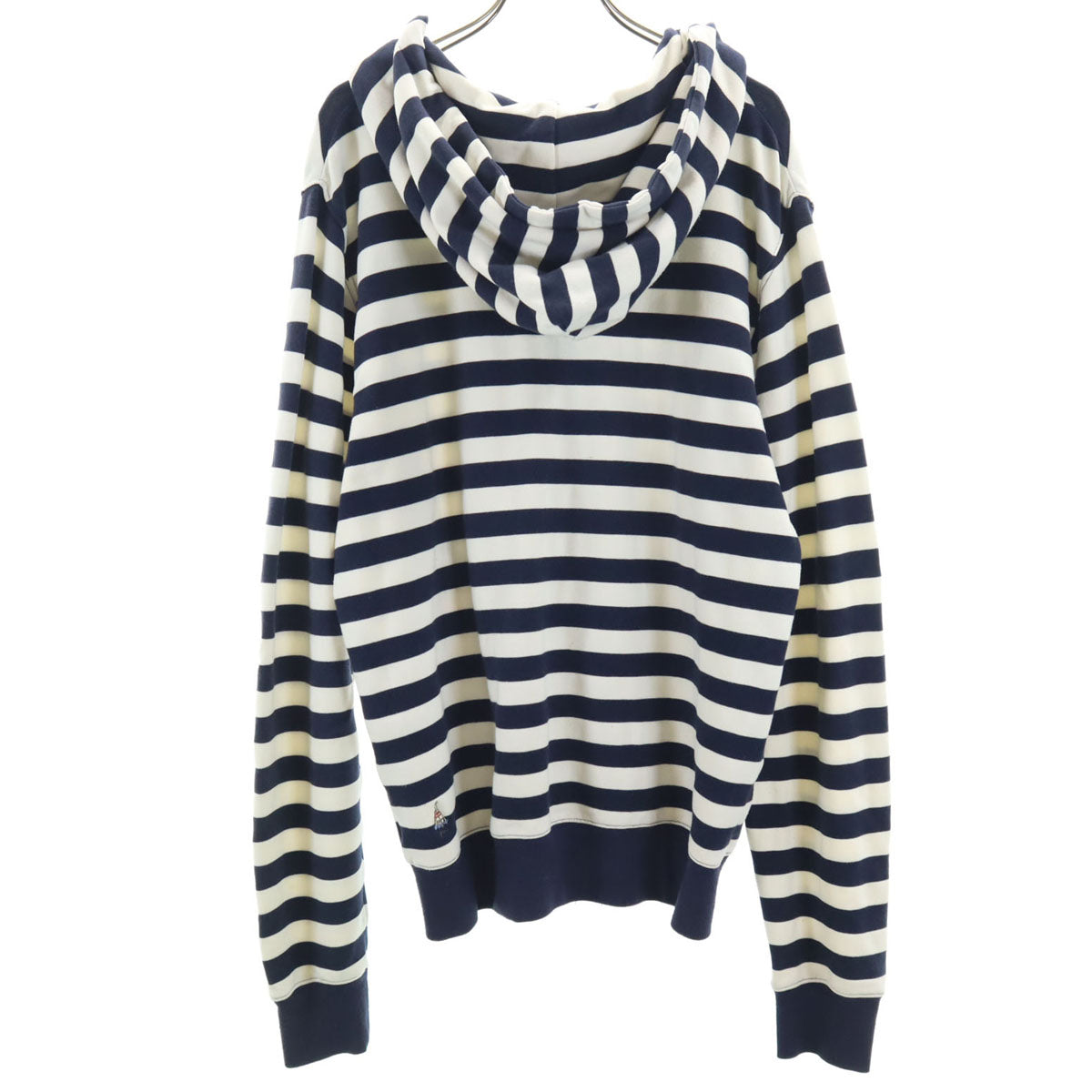 goslow caravan ゴースローキャラバン ボーダー柄 長袖 ジップパーカー 3 ネイビー メンズ