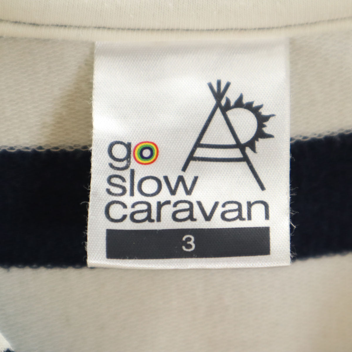 goslow caravan ゴースローキャラバン ボーダー柄 長袖 ジップパーカー 3 ネイビー メンズ