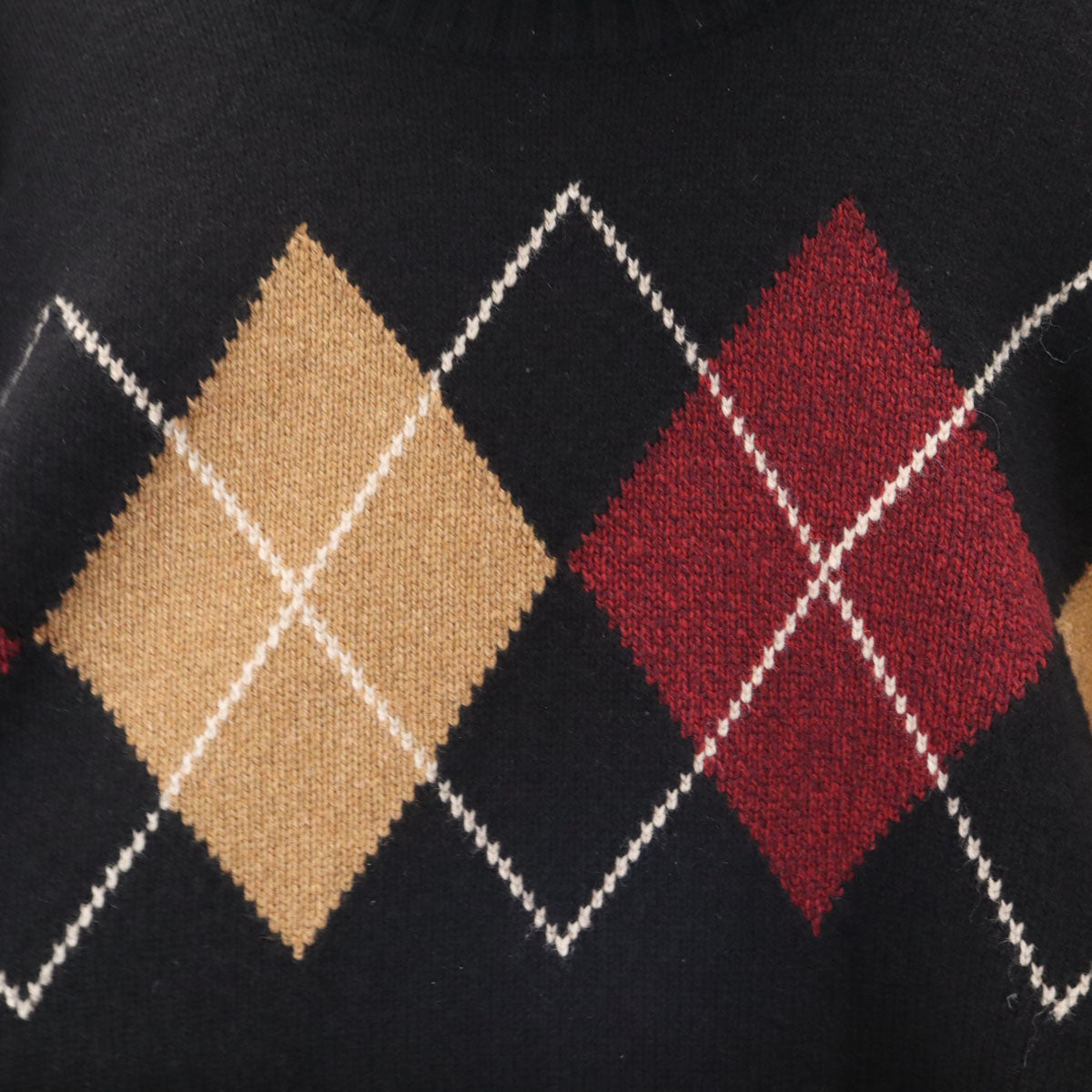 BLACK LABEL CRESTBRIDGE ブラックレーベルクレストブリッジ アーガイル柄 長袖 タートルネック セーター LL ブラック ニット メンズ