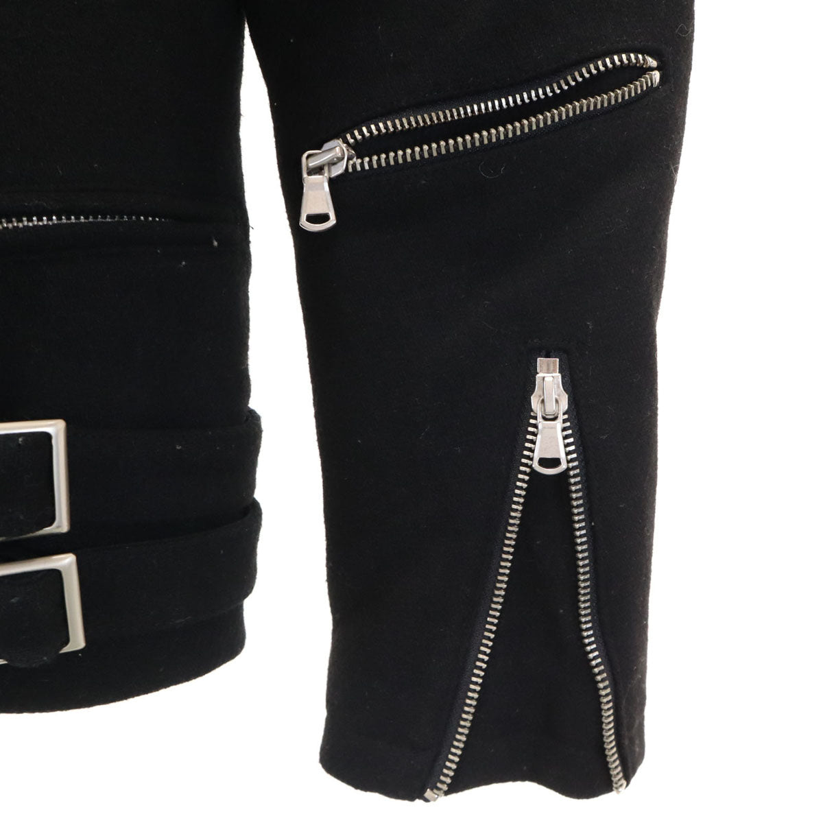 NO ID. BLACK ノーアイディーブラック メルトン ダブルライダースジャケット 1 ブラック メンズ