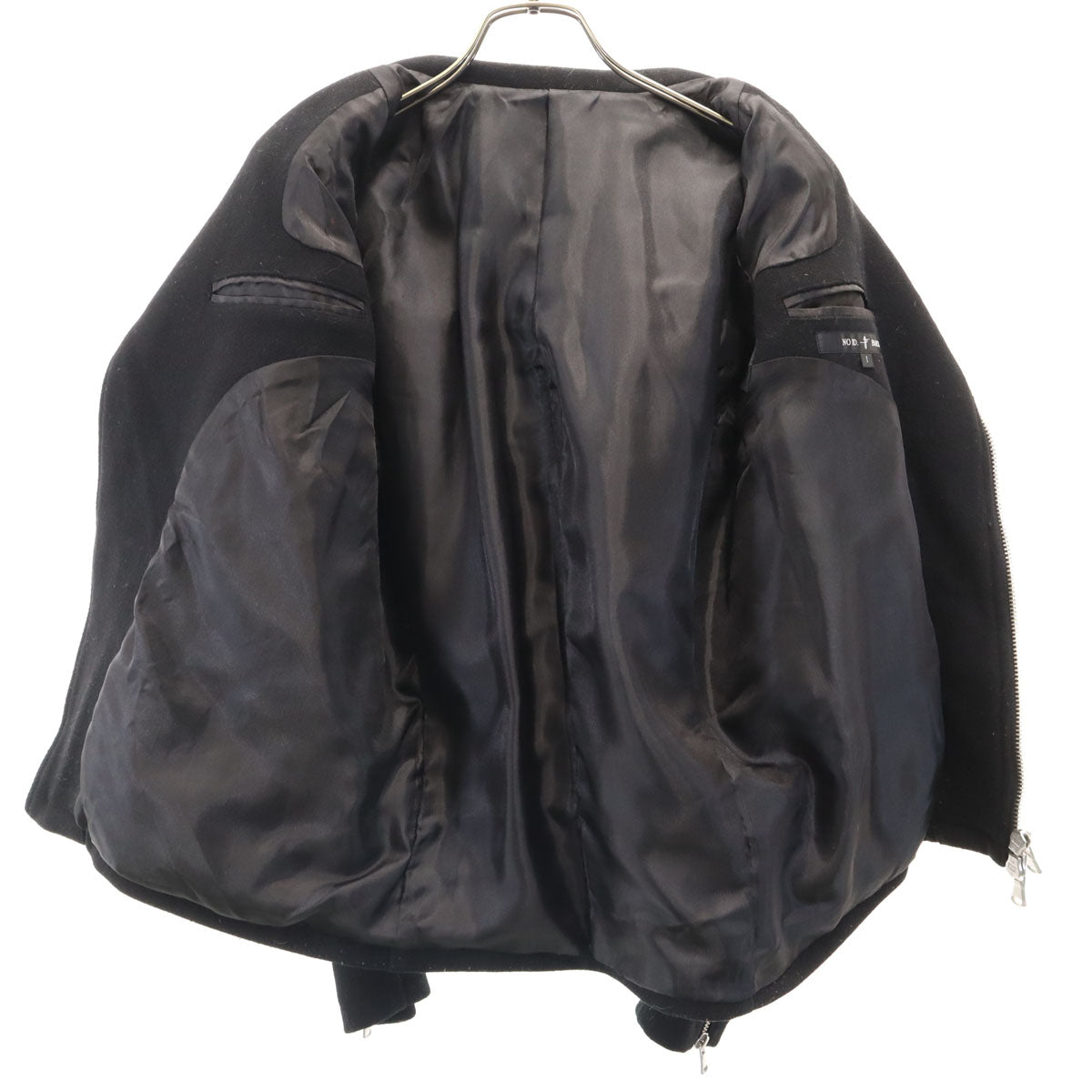 NO ID. BLACK ノーアイディーブラック メルトン ダブルライダースジャケット 1 ブラック メンズ