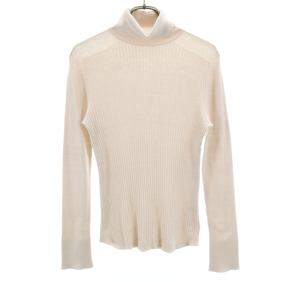 INED イネド 日本製 長袖 タートルネック リブ ニット 11 ベージュ セーター レディース