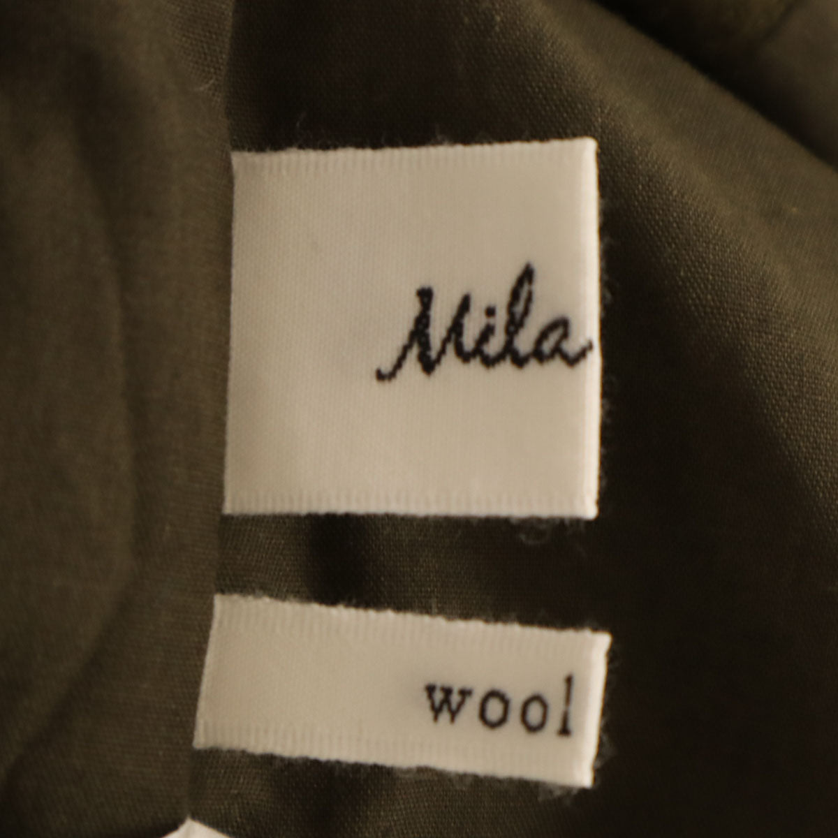 Mila Owen ミラオーウェン ノーカラージャケット 0 カーキ レディース