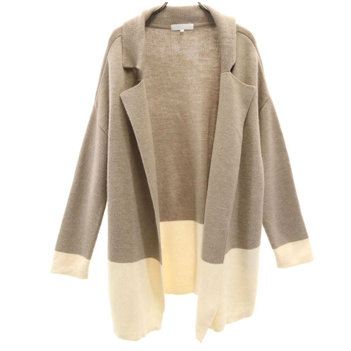 Area Free 自由区 日本製 長袖 ニットカーディガン 38 ベージュ レディース
