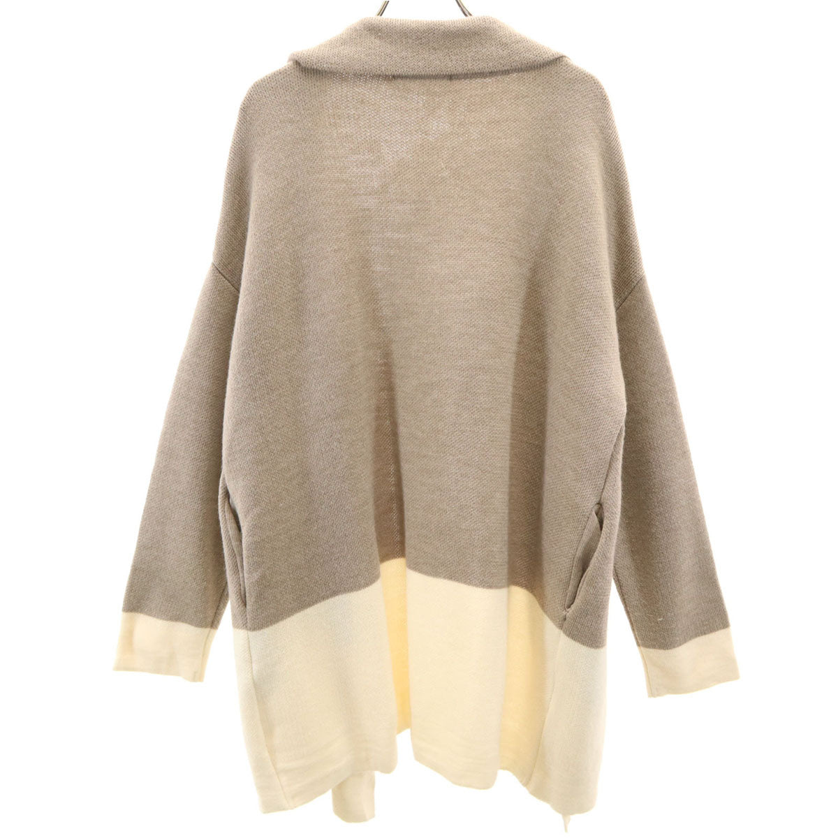 Area Free 自由区 日本製 長袖 ニットカーディガン 38 ベージュ レディース