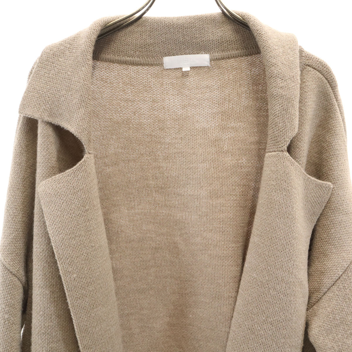 Area Free 自由区 日本製 長袖 ニットカーディガン 38 ベージュ レディース