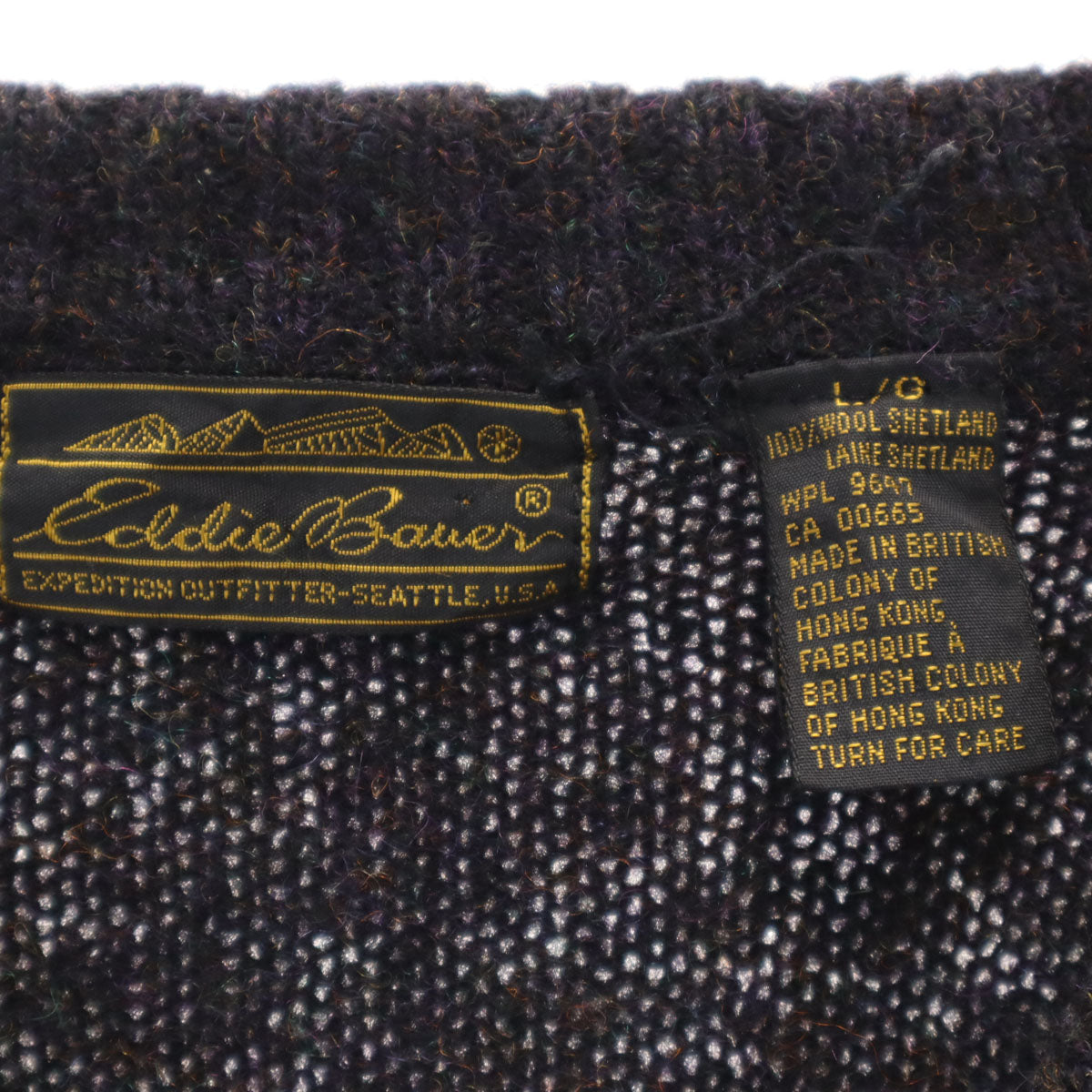 Eddie Bauer エディーバウアー 80s 黒タグ ヴィンテージ 長袖 セーター L パープル系 ニット アウトドア レディース