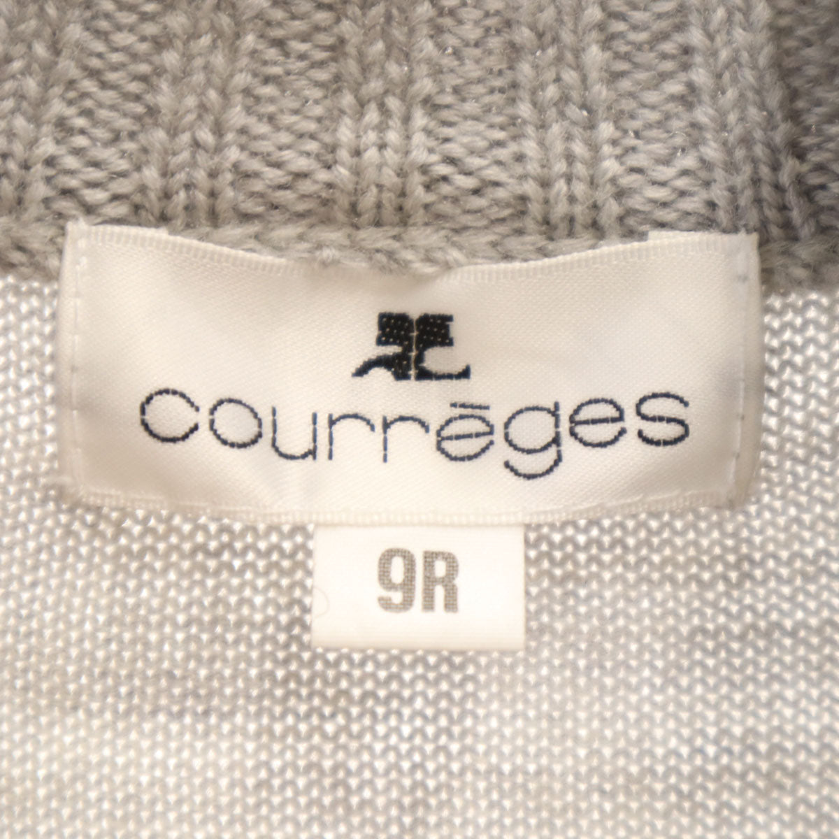 courreges クレージュ 長袖 ジップアップ カーディガン 9R グレー レディース