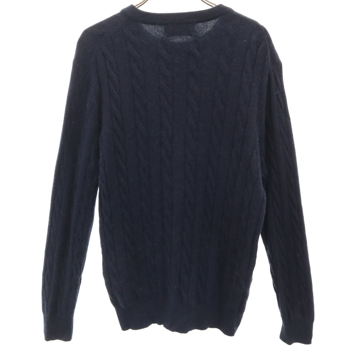 UNITED ARROWS GREEN LABEL RELAXING ユナイテッドアローズ グリーンレーベルリラクシング カシミヤ100％ 長袖 セーター M ネイビー ケーブルニット メンズ