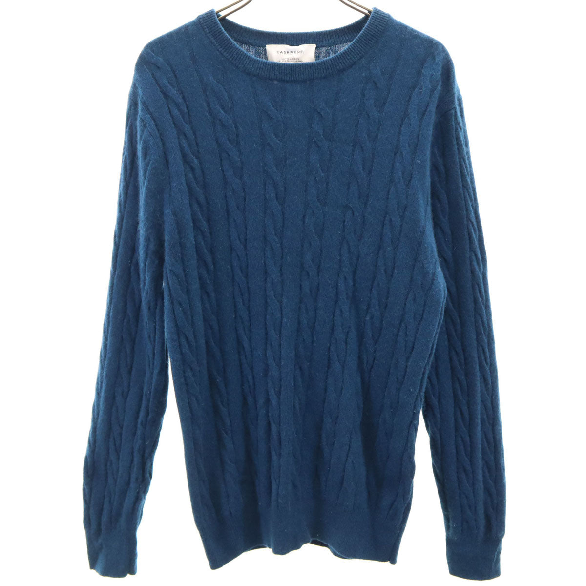 UNITED ARROWS GREEN LABEL RELAXING ユナイテッドアローズ グリーンレーベルリラクシング カシミヤ100％ 長袖 セーター M 青紺系 ケーブルニット メンズ