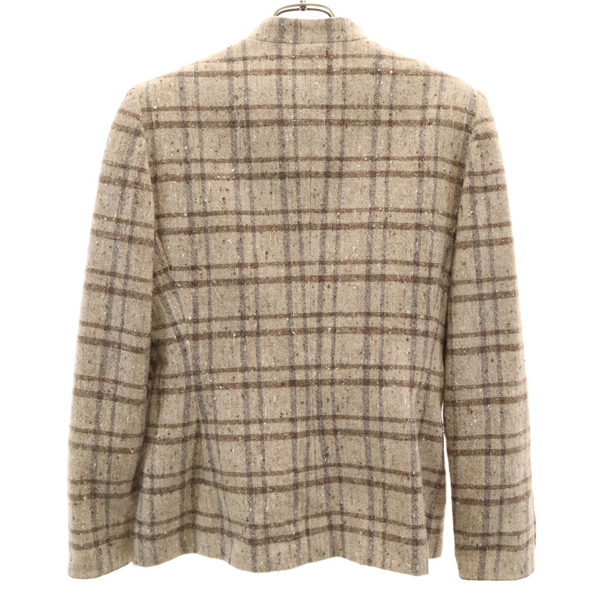 Mademoiselle Dior マドモアゼル ディオール 90s オールド チェック柄 ネップ ツイードジャケット M ベージュ レディース