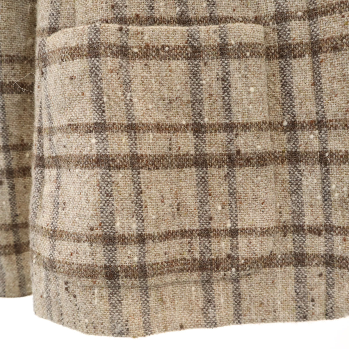 Mademoiselle Dior マドモアゼル ディオール 90s オールド チェック柄 ネップ ツイードジャケット M ベージュ レディース