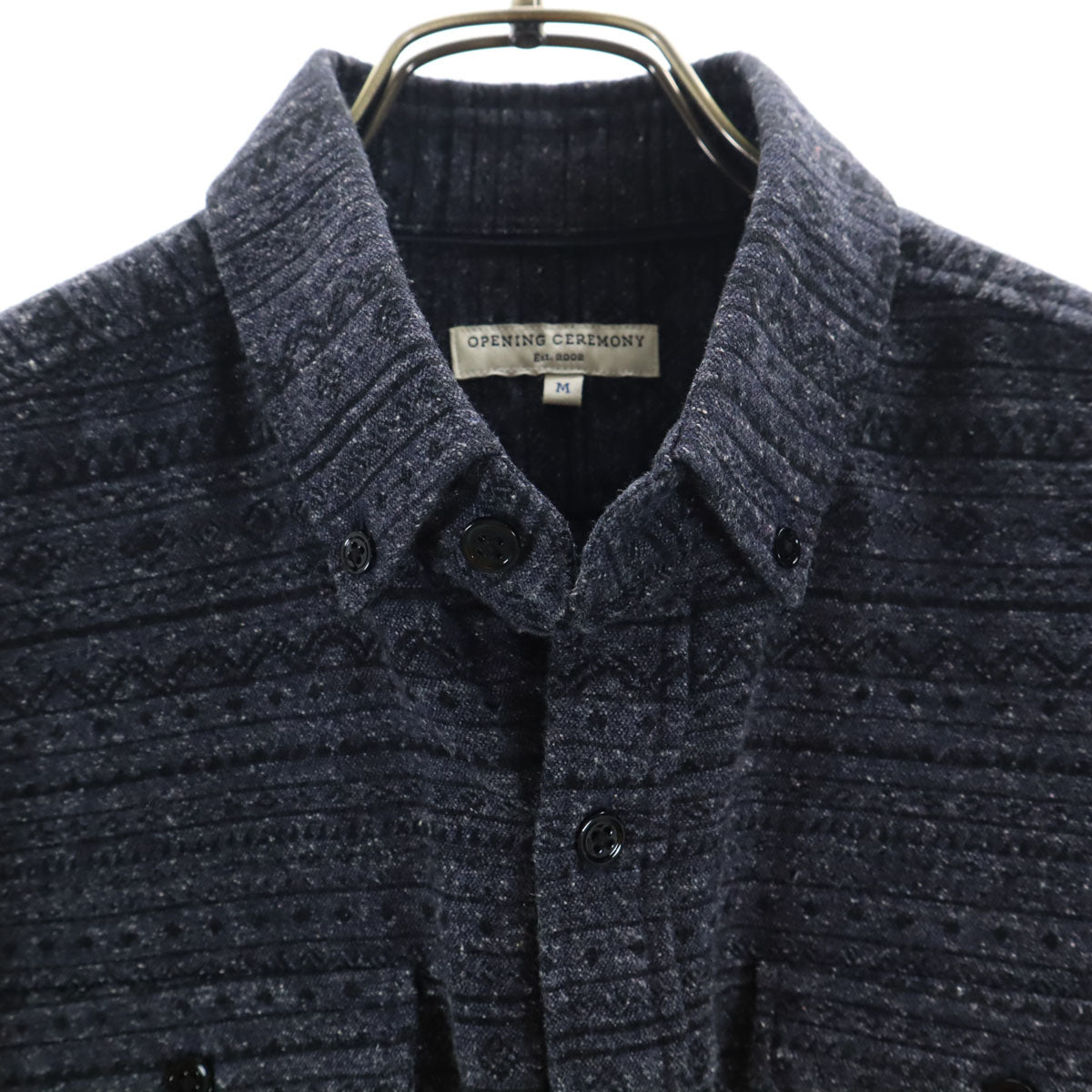 OPENING CEREMONY オープニングセレモニー 日本製 長袖 ボタンダウンシャツ M ライトブルー系 レディース