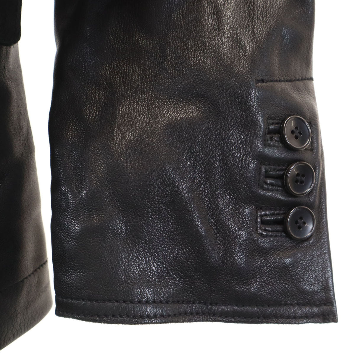 COMME CA DU MODE MEN コムサデモードメン 羊革レザー テーラードジャケット S ブラック メンズ