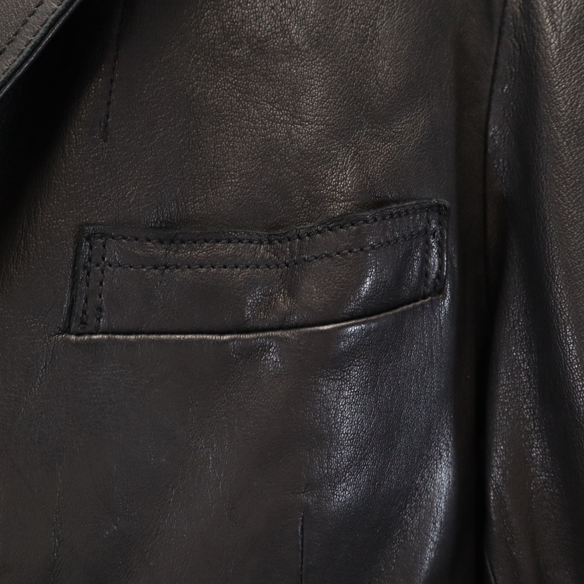 COMME CA DU MODE MEN コムサデモードメン 羊革レザー テーラードジャケット S ブラック メンズ