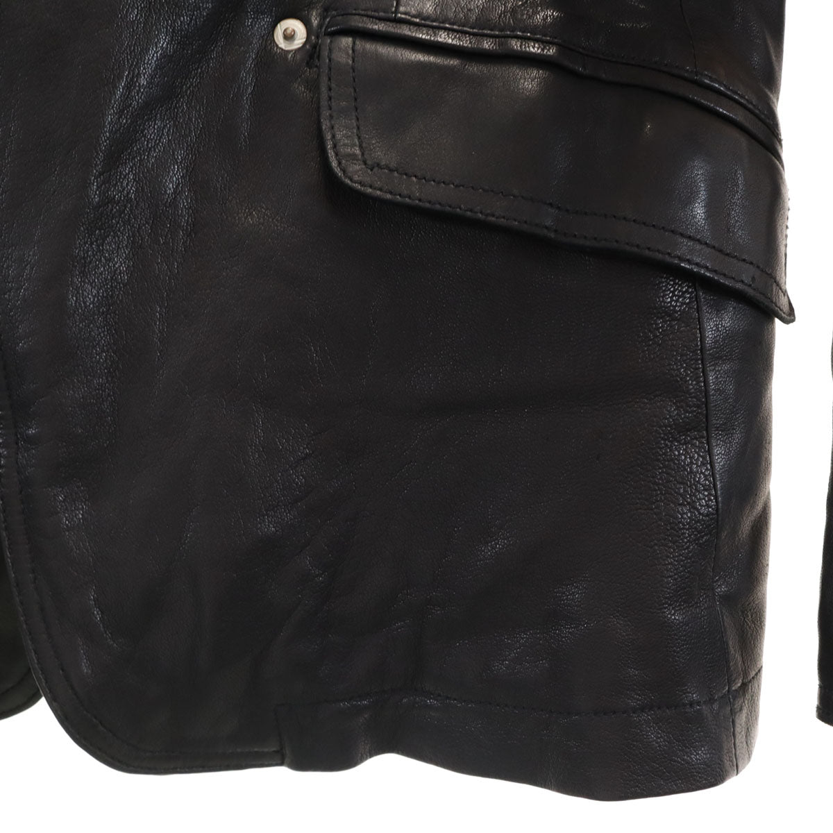 COMME CA DU MODE MEN コムサデモードメン 羊革レザー テーラードジャケット S ブラック メンズ