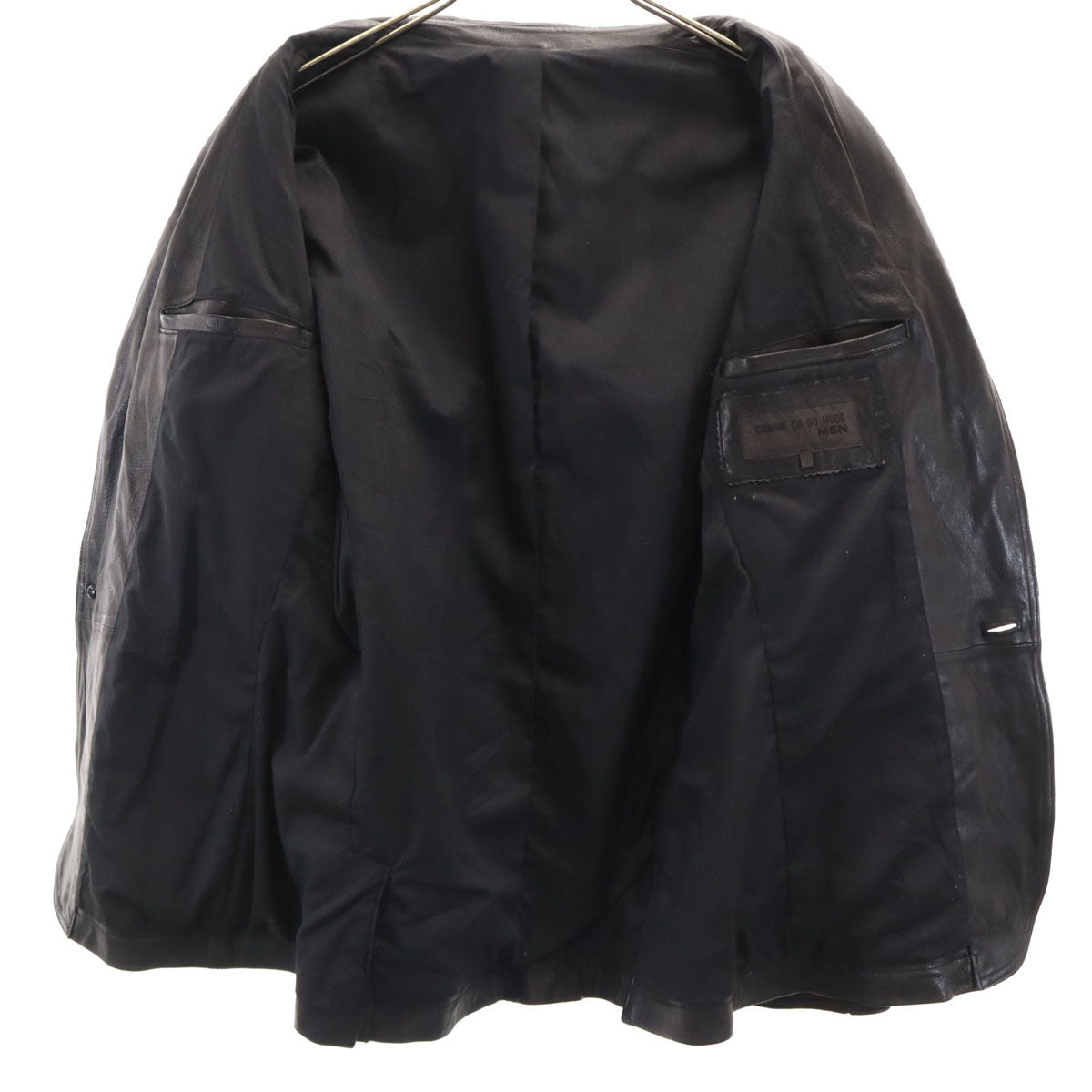 COMME CA DU MODE MEN コムサデモードメン 羊革レザー テーラードジャケット S ブラック メンズ
