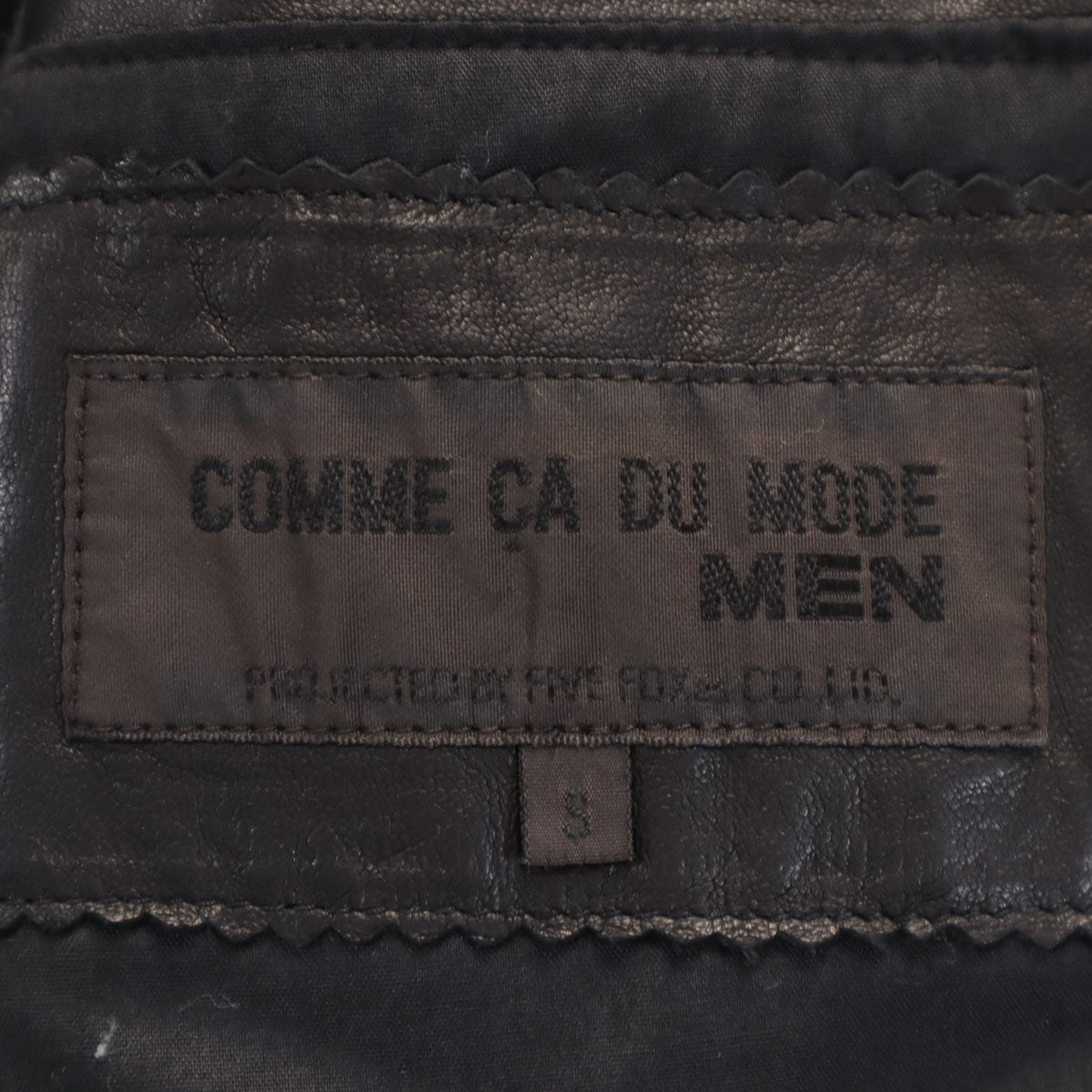 COMME CA DU MODE MEN コムサデモードメン 羊革レザー テーラードジャケット S ブラック メンズ