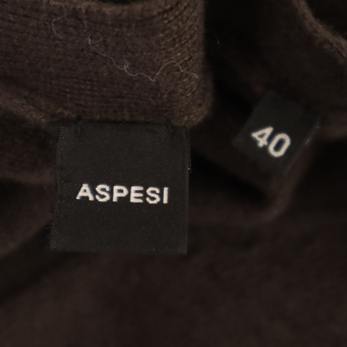 美品 ASPESI アスペジ 日本製 カシミヤ100％ 長袖 ニットカーディガン 40 ブラウン アンサンブル セット レディース