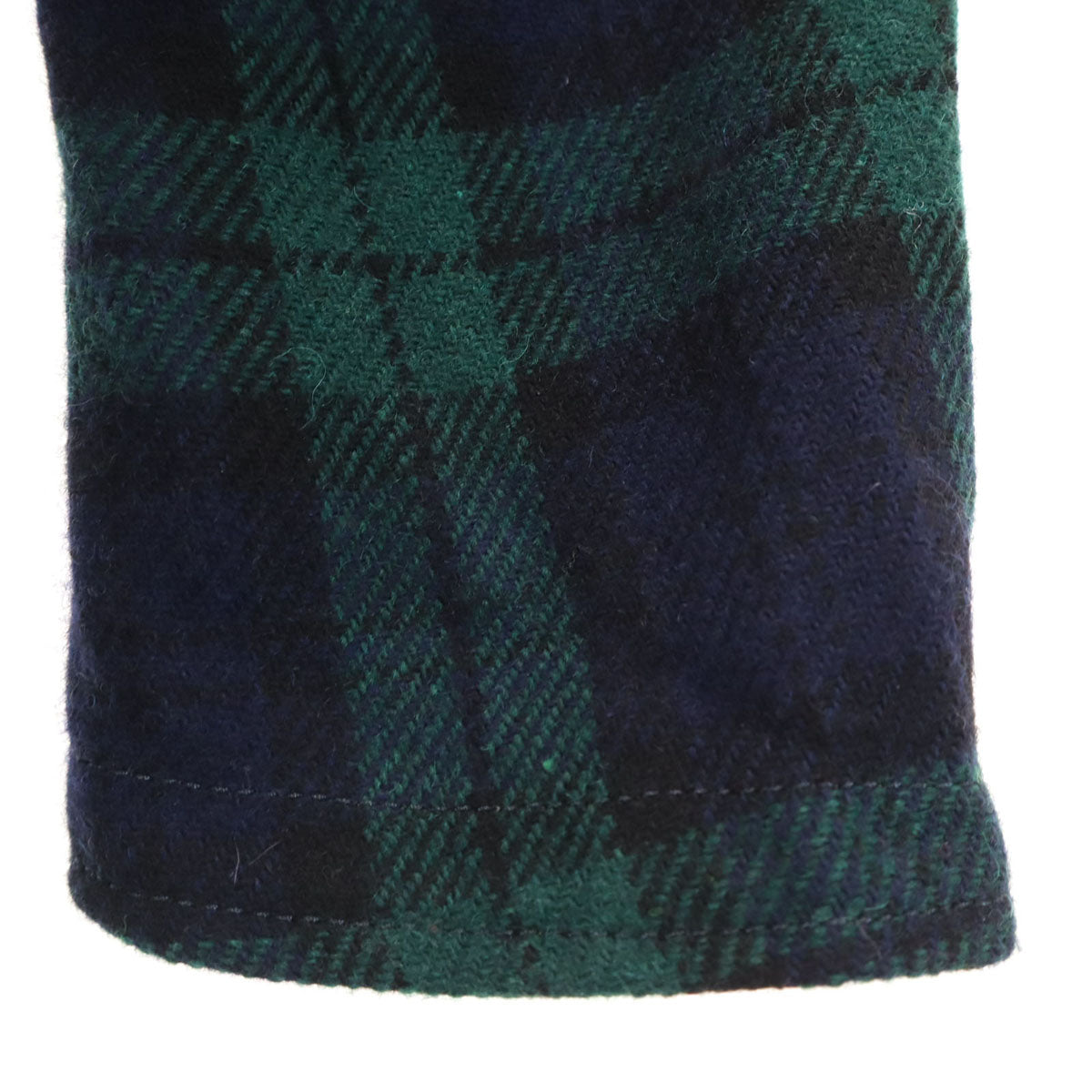 BEAMS BOY ビームスボーイ ブラックウォッチ チェック柄 ショールカラー ウールコート ネイビー レディース