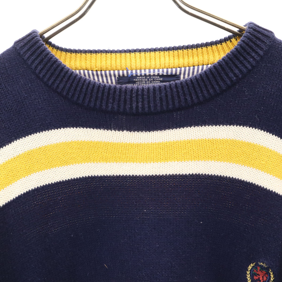 TOMMY HILFIGER トミーヒルフィガー 90s オールド ボーダー 長袖 セーター M ネイビー ニット メンズ