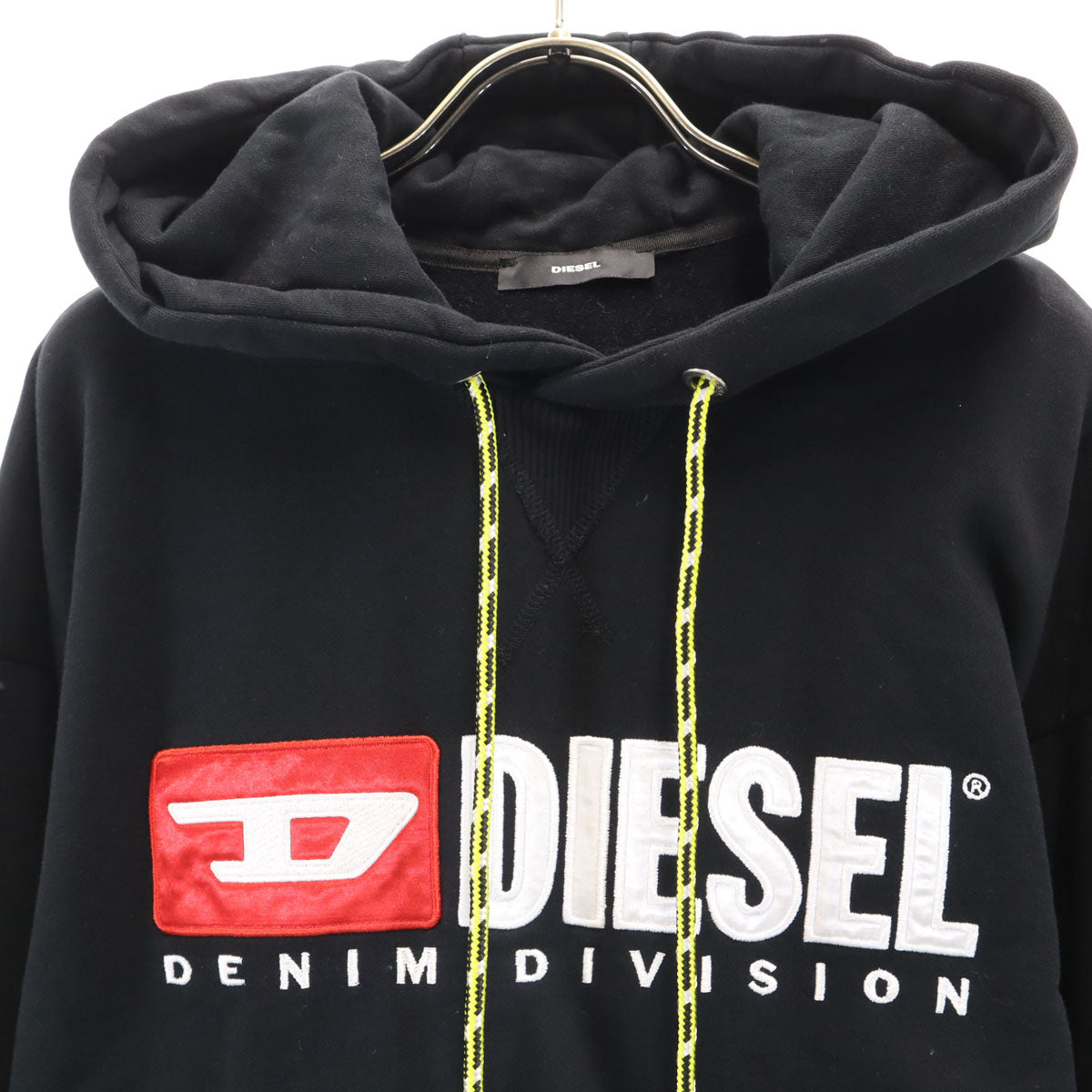 DIESEL ディーゼル 長袖 クロップド スウェットパーカー S ブラック レディース