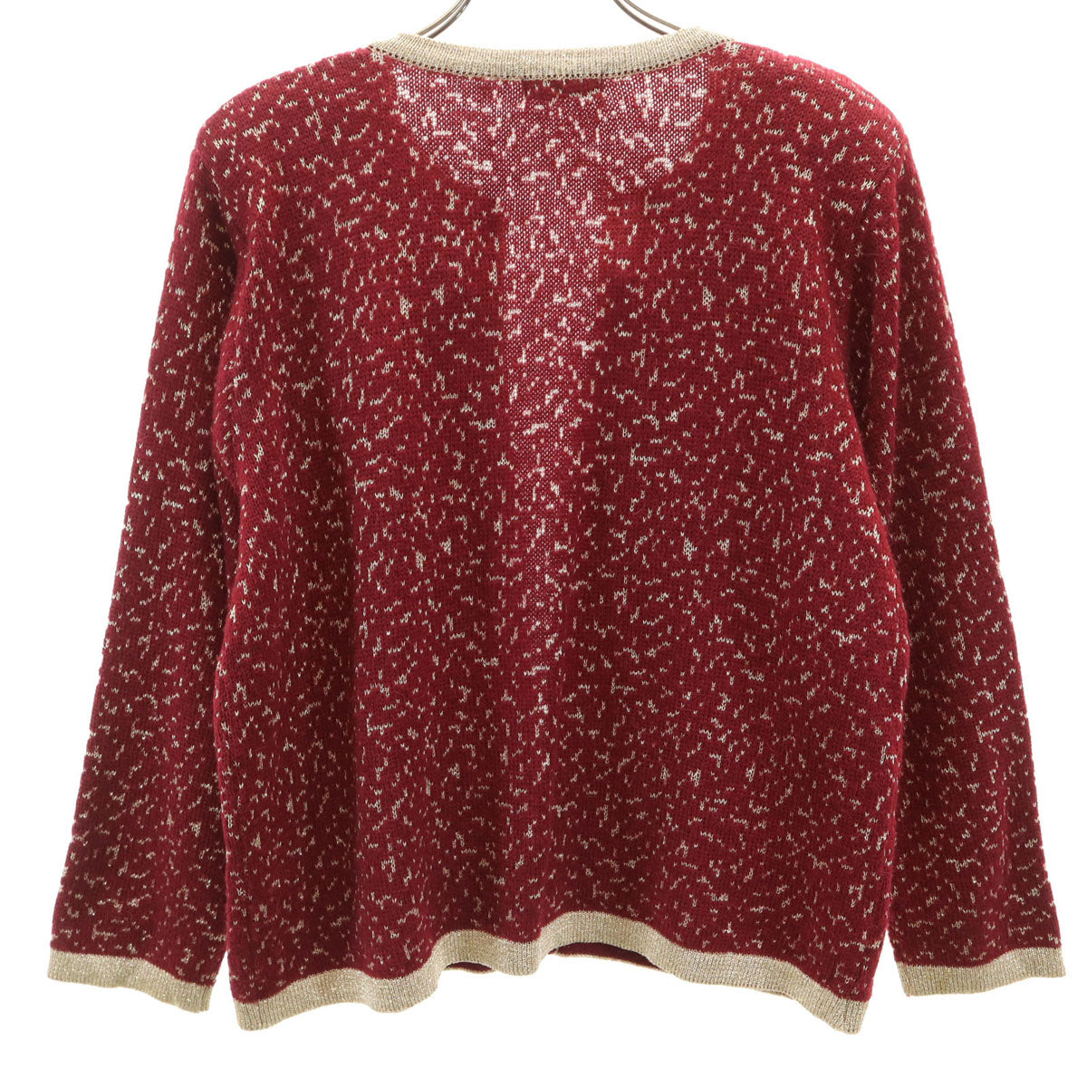 美品 Royal messian ロイヤルメシアン 日本製 長袖 ニットカーディガン ボルドー レディース