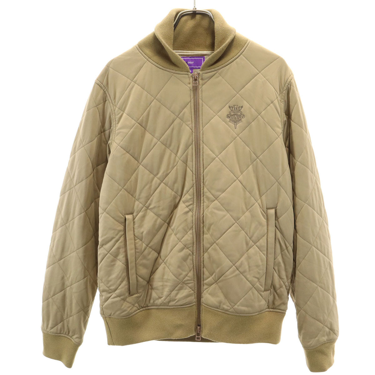 美品 BEAMS GOLF ビームスゴルフ キルティングジャケット S アッシュベージュ 中綿 メンズ