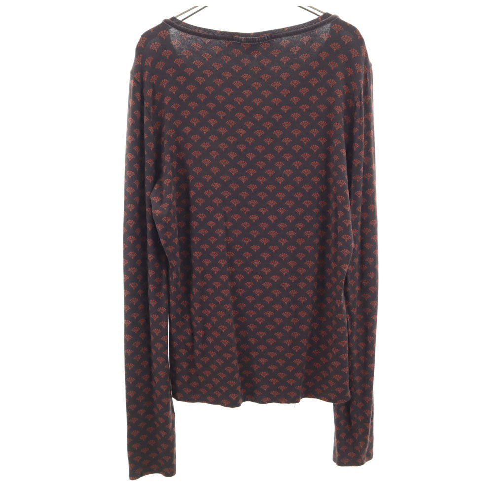 WEEKEND MaxMara ウィークエンドマックスマーラ 総柄 長袖 ヘンリーネック カットソー L ブラウン レディース