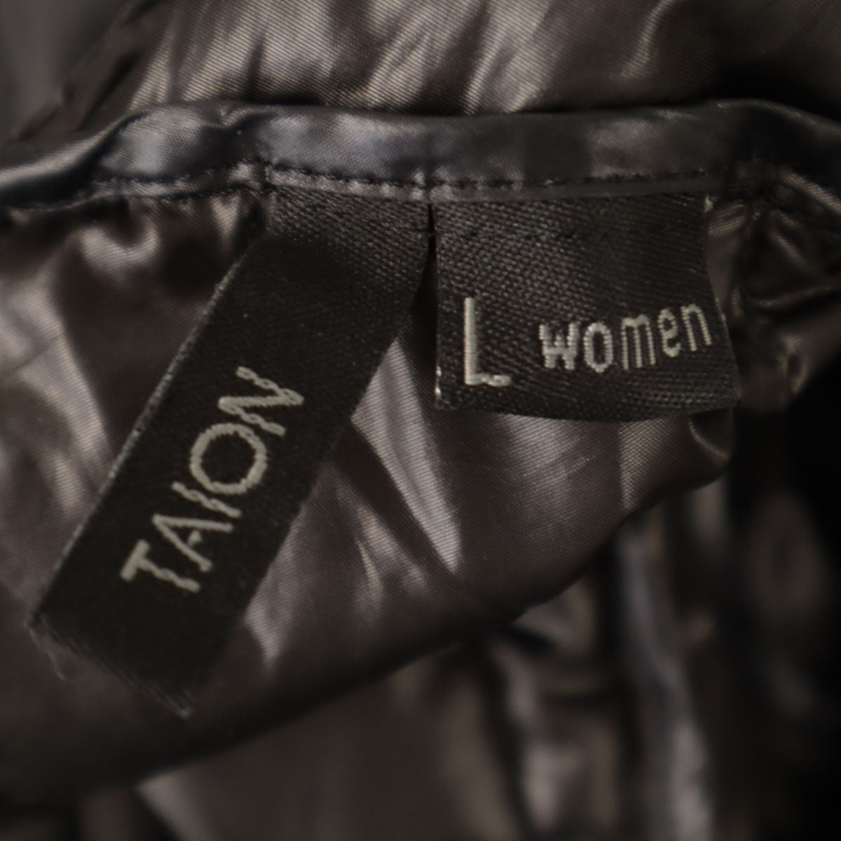 美品 TAION タイオン ダウンジャケット L ブラック レディース