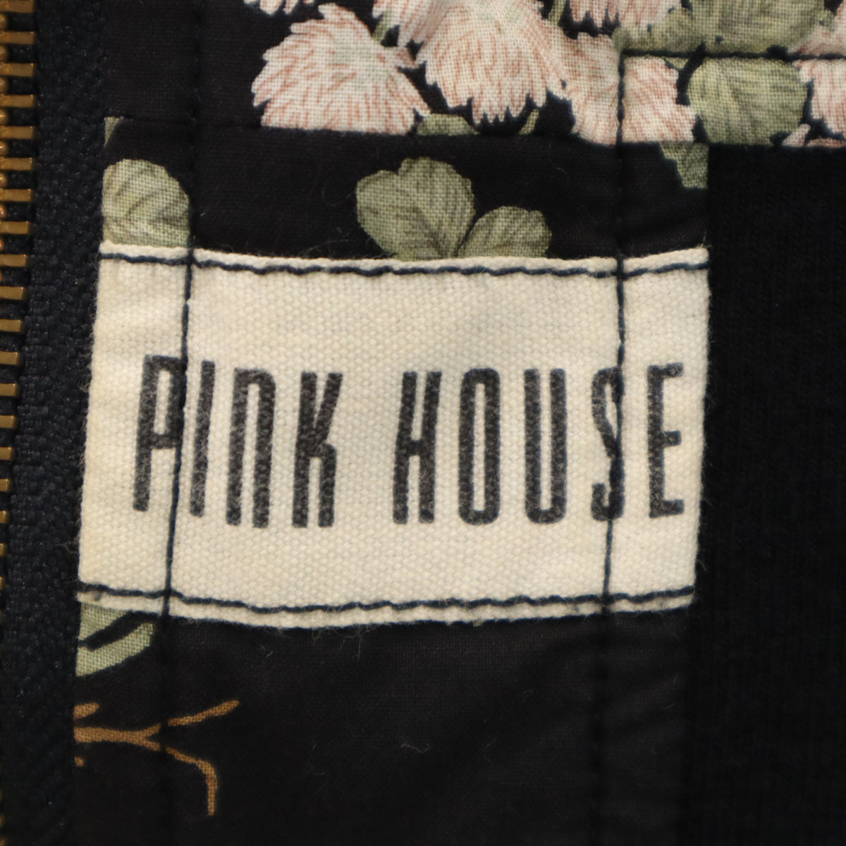 美品 PINK HOUSE ピンクハウス 花柄 中綿ジャケット ブラック系 メンズ