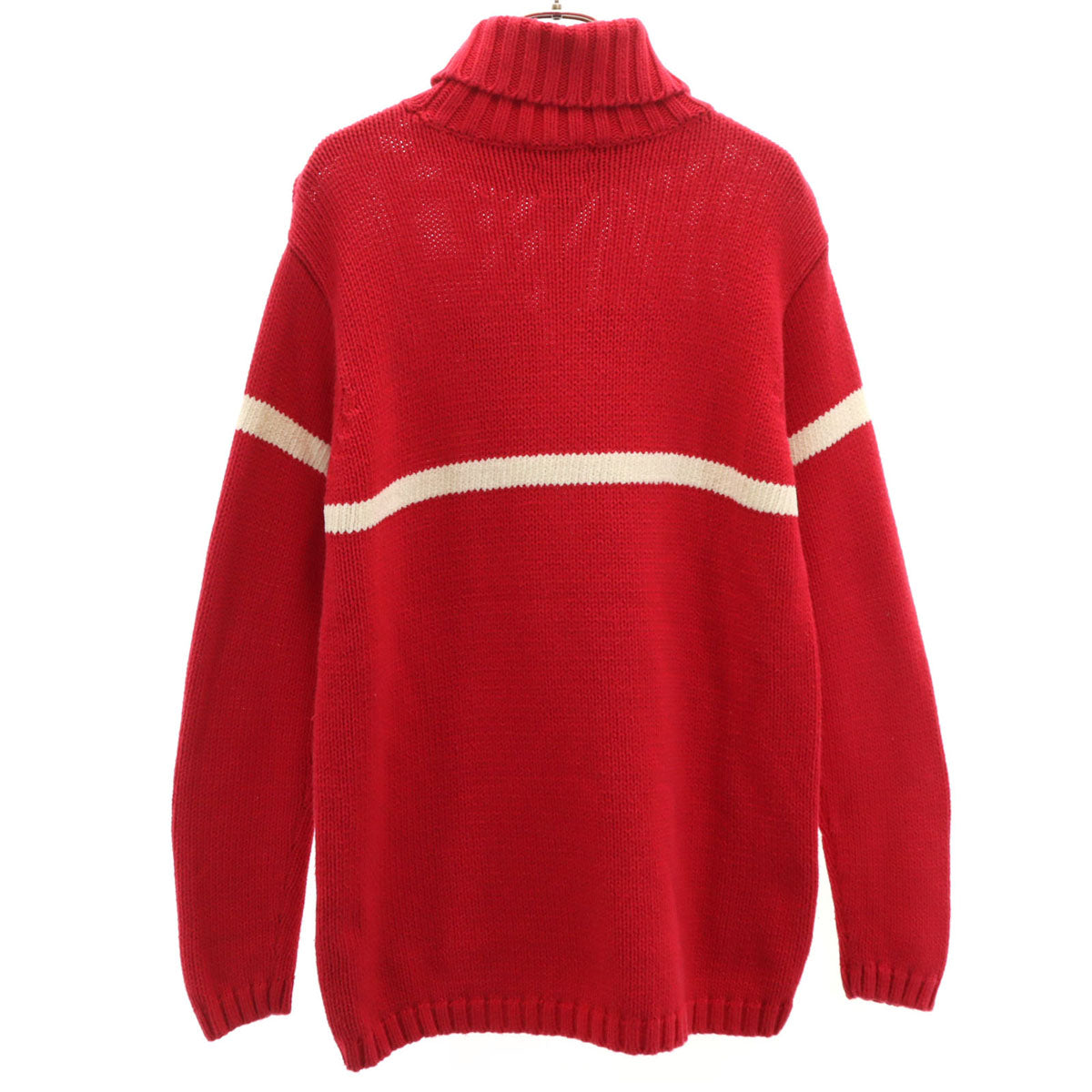 TOMMY HILFIGER トミーヒルフィガー 90s オールド Hロゴ 長袖 タートルネック セーター S レッド ニット メンズ