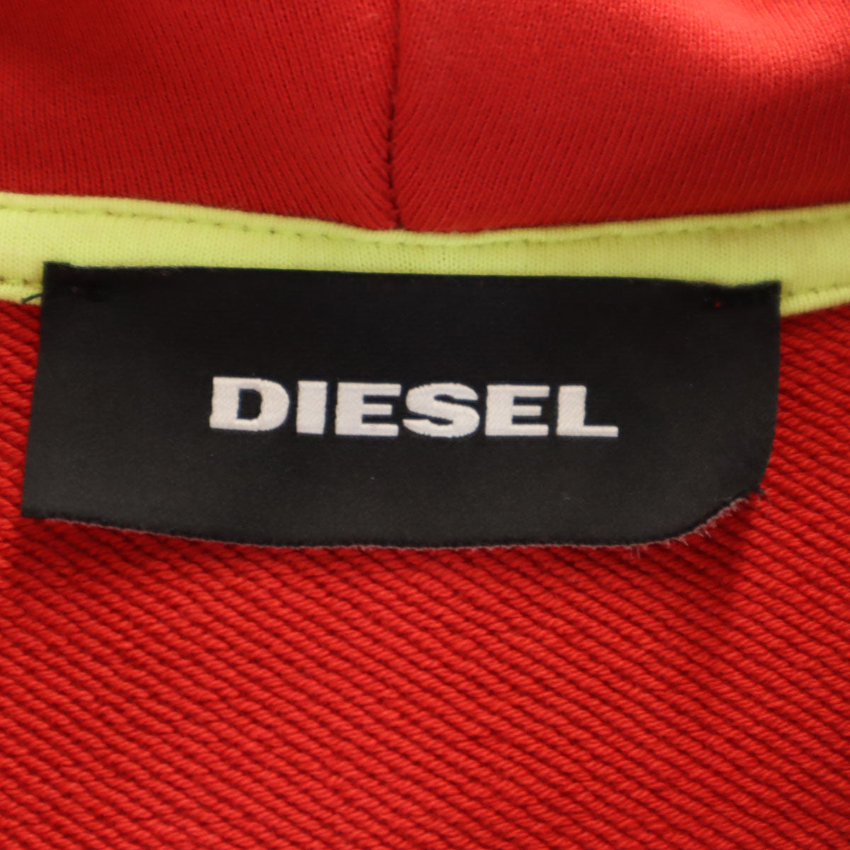 美品 DIESEL ディーゼル ブルガリア製 長袖 スウェットパーカー S レッド メンズ