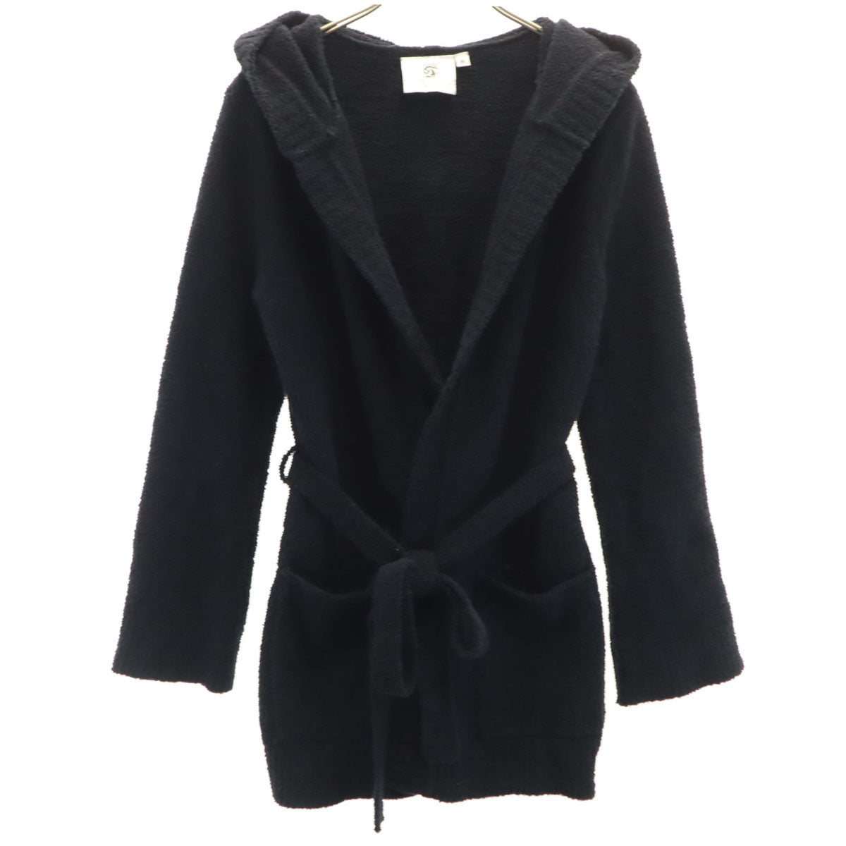 kashwere カシウエア 長袖 フーデッド カーディガン M ブラック ルームウェア レディース