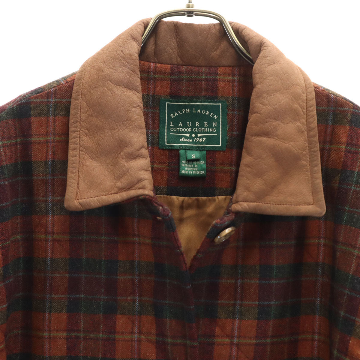 LAUREN RALPH LAUREN ローレンラルフローレン チェック柄 キルティングコート S ブラウン レディース