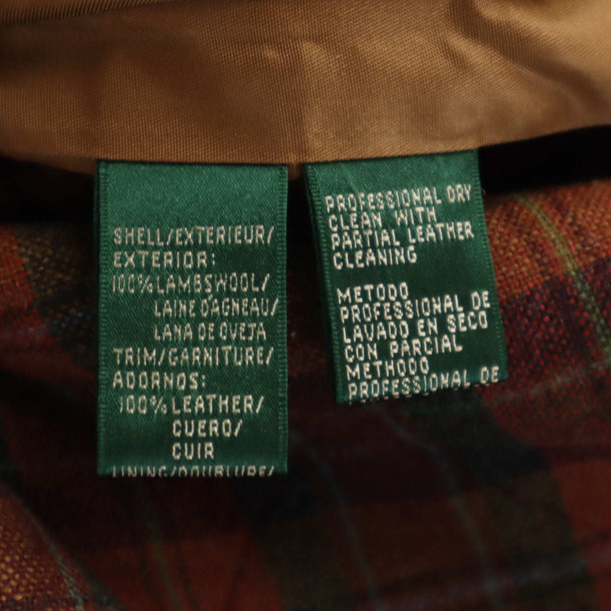 LAUREN RALPH LAUREN ローレンラルフローレン チェック柄 キルティングコート S ブラウン レディース