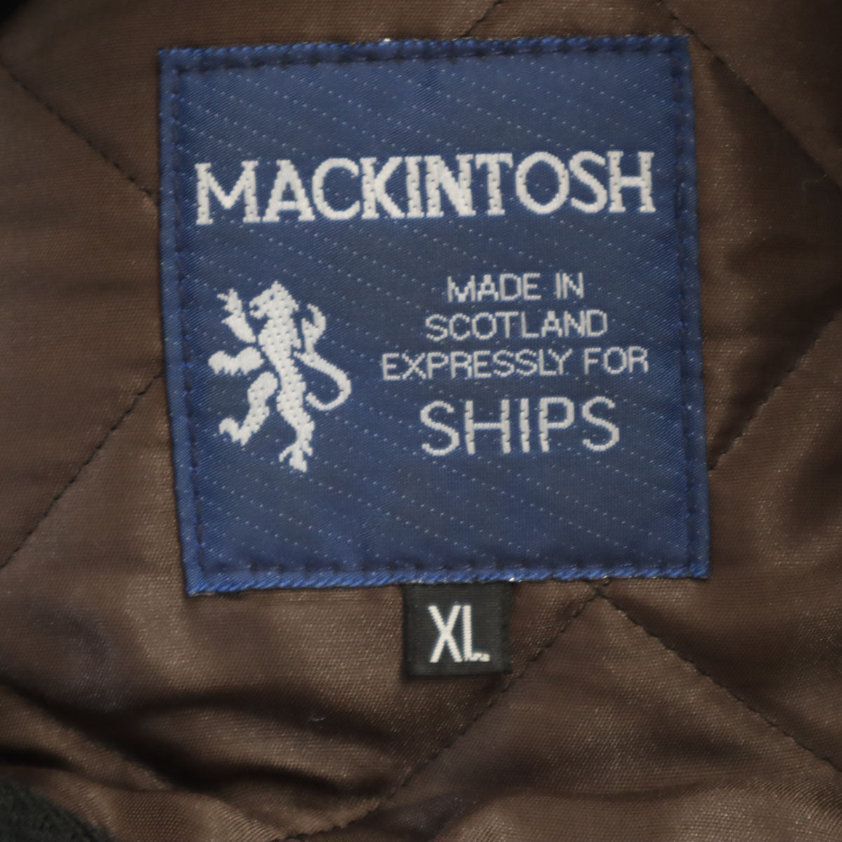 Mackintosh マッキントッシュ SHIPS シップス別注 キルティングジャケット XL ブラック 襟コーデュロイ メンズ