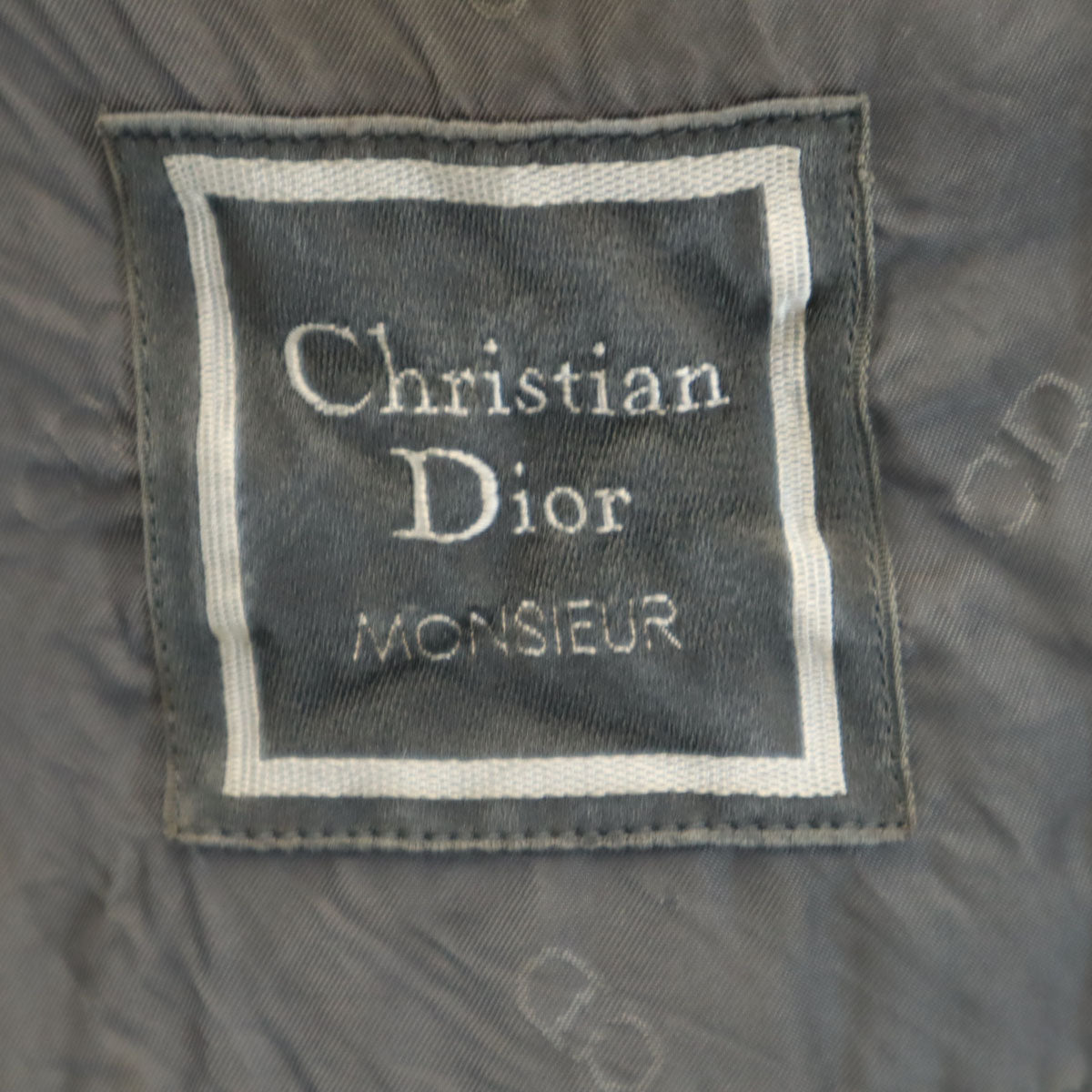 Christian Dior クリスチャンディオール 90s ウール オールド ヘリンボーン柄 テーラードジャケット BE-5 グレー メンズ