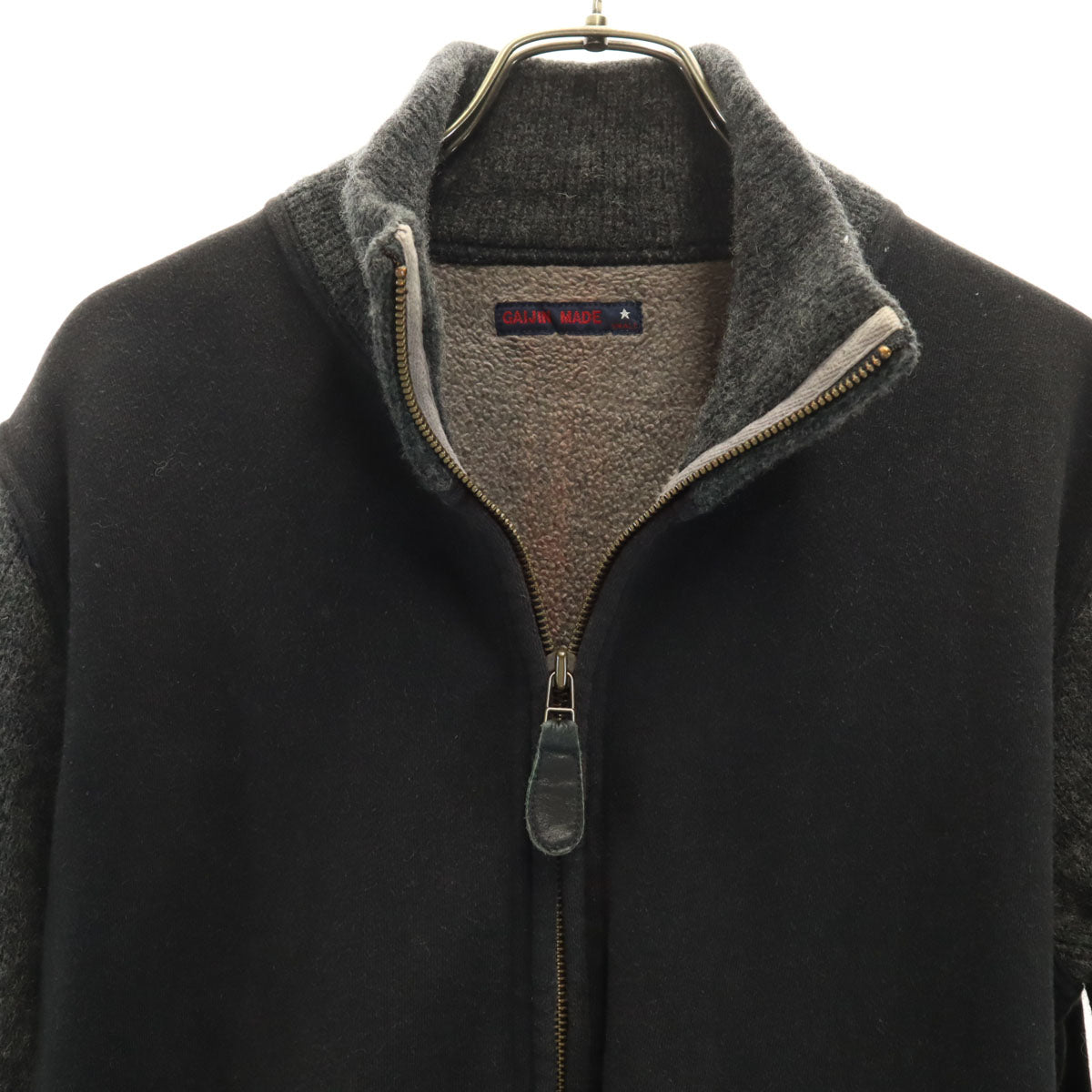 GAIJIN MADE ガイジンメイド ニット切替 ジャケット S グレー 裏起毛 メンズ