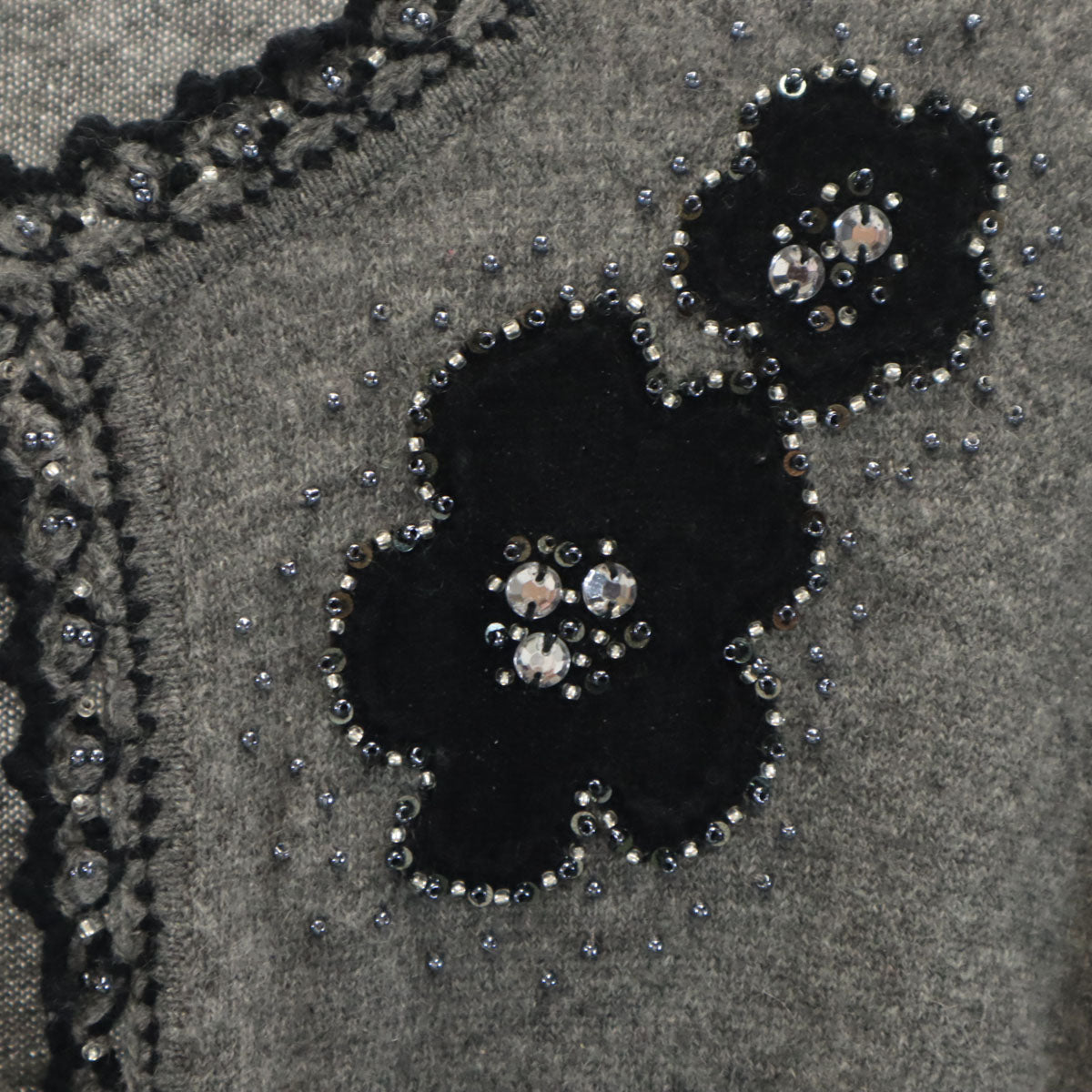 Leilian レリアン カシミヤ100％ 長袖 ニットカーディガン 11 グレー レディース