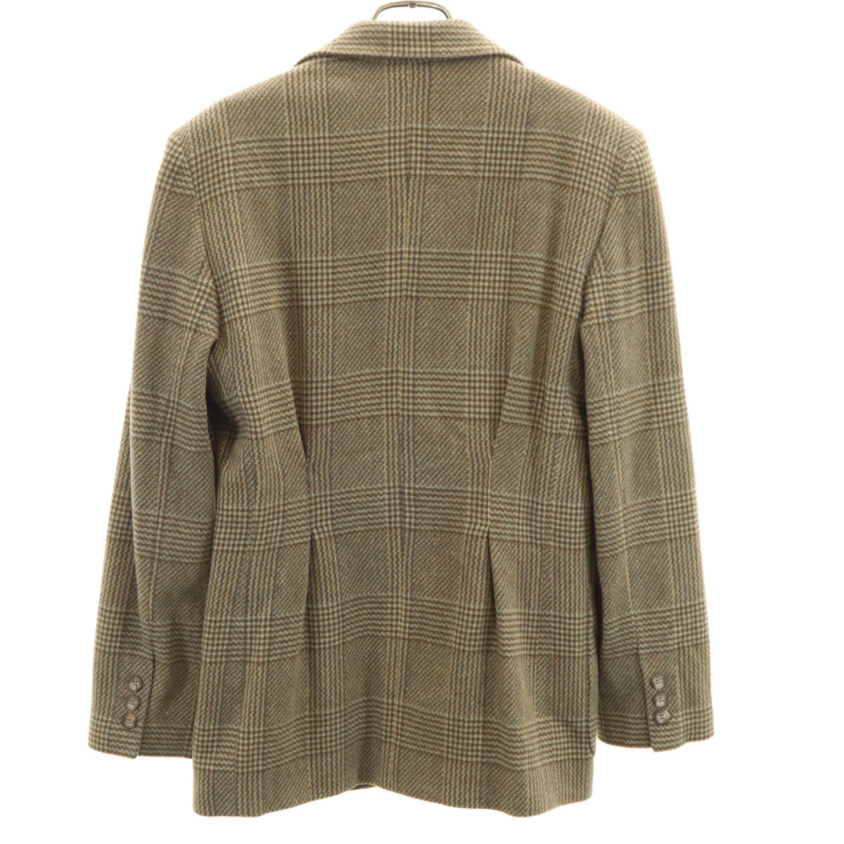 Emporio Armani エンポリオアルマーニ 90s イタリア製 カシミヤブレンド オールド チェック柄 テーラードジャケット 40 ベージュ系 レディース